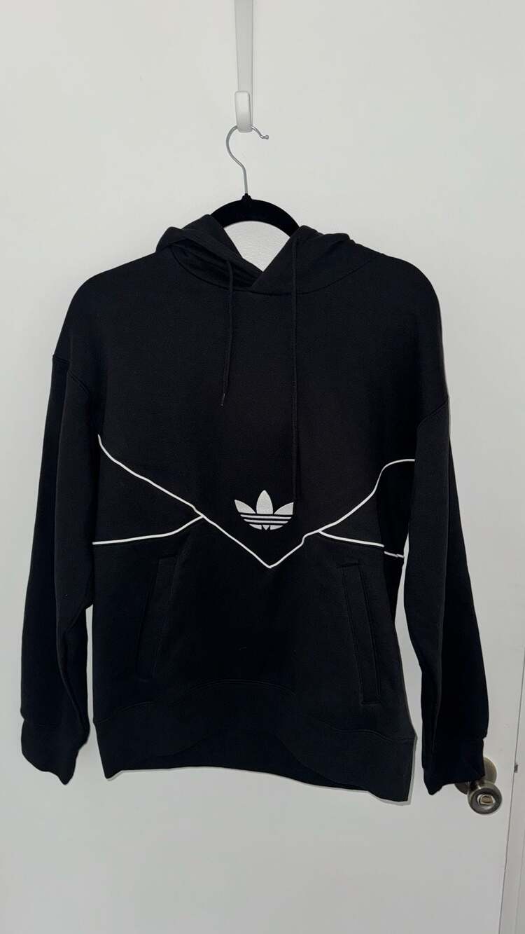 Adidas Originals Adicolor Seasonal Archive Black White Piping Hoodie Size M